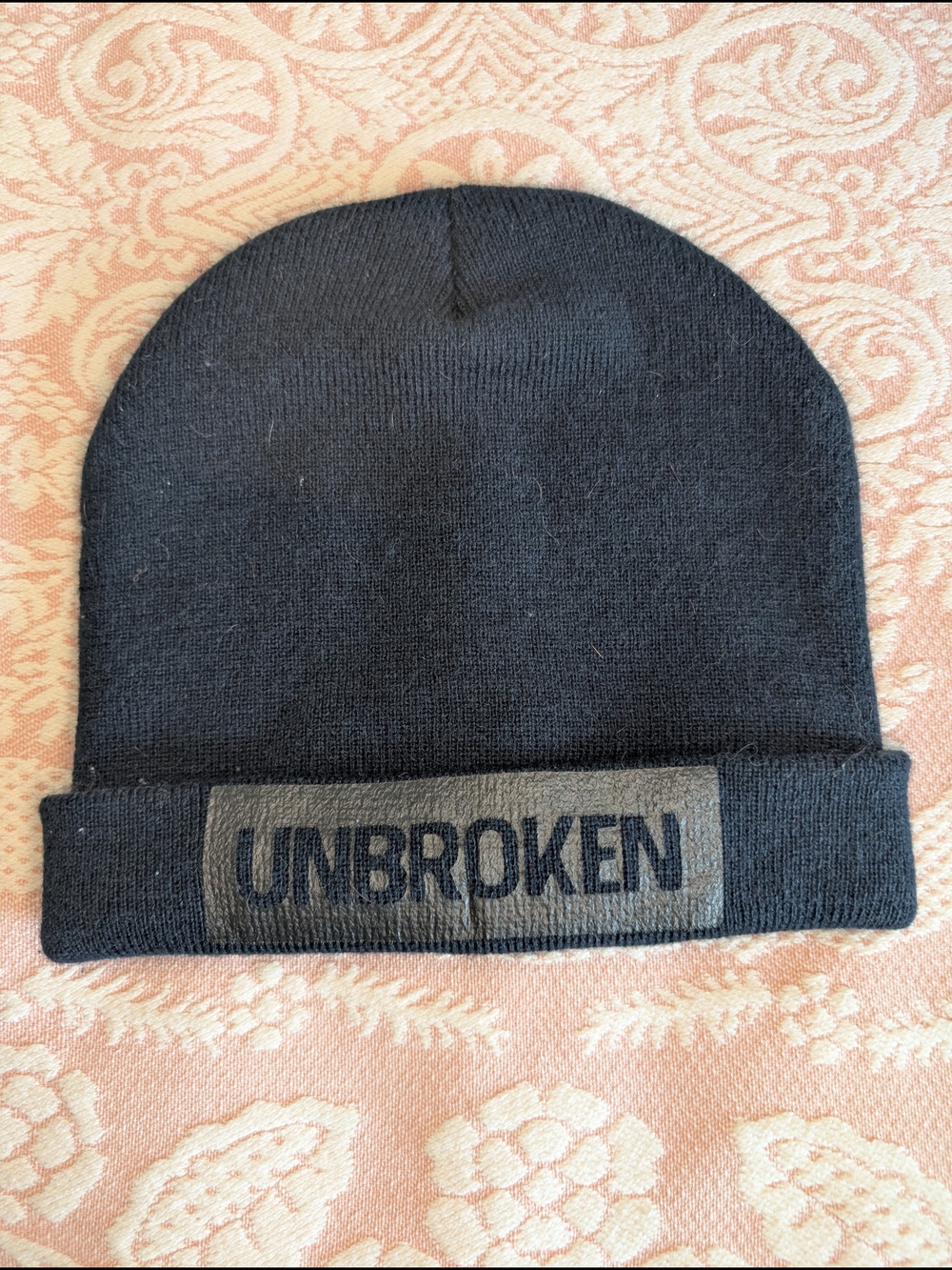 Black Beanie with 'UNBROKEN' Patch